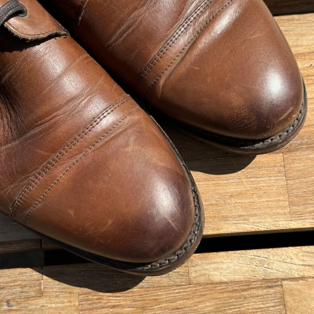 Thursday Boot Company Brown Leather Cap-Toe Lace-Up Boots